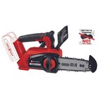 Einhell akumulatorska jednoručna lančana pila FORTEXXA 18/20 TH član je fleksibilne obitelji Power X-Change visokih performansi. Ovaj praktičan, lagan i ergonomski pomoćnik za piljenje grana pokreće Einhell elektromotor bez četkica koji ne samo da traje dulje od konvencionalnog motora s ugljenim četkicama, već daje i više snage. U kombinaciji s visokokvalitetnom OREGON vodilicom i lancem, FORTEXXA 18/20 TH je više nego prikladna za čak i debele grane i grančice. FORTEXXA 18/20 TH ima nekoliko sigurnosnih mehanizama: štitnik vrha za izbjegavanje povratnog udara, štitnik od povratnog udara s trenutnom kočnicom lanca i vijak za hvatanje lanca. Podešavanje i zamjena lanca osigurana je bez potrebe za bilo kakvim dodatnim alatom. Automatsko podmazivanje lanca preko velikog otvora za dolijevanje ulja rezultira jednostavnom njegom alata. Ostale značajke uključuju robusni metalni graničnik s kandžama i ergonomsku ručku s mekanim rukohvatom za čvrsto i sigurno držanje. Za rad je potrebna jedna baterija od 18 V iz fleksibilne Power X-Change obitelji, a za optimalne rezultate preporučuje se baterija od 2,5 Ah ili jača. Inovativni Einhell Power X-Change sistem nudi prednosti visokih performansi i maksimalne fleksibilnosti: njezine litij-ionske baterije mogu se koristiti bez ograničenja u svim alatima iz Einhell PXC sistema. Svaka baterija može se koristiti u bilo kojem Power X-Change alatu. Ovaj proizvod dolazi bez baterije i punjača; koji su dostupne zasebno, npr. kao praktičan PXC Starter Kit u raznim kapacitetima. Upozorenje: Ovu aku jednoručnu lančanu pilu smiju koristiti samo obučeni radnici za njegu drveća. Pogreške u poštivanju sigurnosnih uputa mogu uzrokovati ozbiljne ozljede.

Član obitelji Power X-Change, potrebna je baterija 1x18 V

Motor bez četkica - više snage i duže vrijeme rada

Einhell motor bez četkica

Visokokvalitetni lanac i vodilica iz OREGON-a
Idealno za podrezivanje i njegu stabala

Štitnik za vrh za sprječavanje povratnog udarca

Zaštita od povratnog udara s trenutnom kočnicom lanca

Zatezanje i promjena lanca bez alata

Praktičan, lagan i ergonomski

Čvrste stop kandže od metala

Veliki otvor za punjenje

Automatsko podmazivanje lanca

Hvatač lanca

Motorna pila s ručkom za potpuno obučeno osoblje za njegu drveća

Preporuka za optimalne rezultate: ≥ 2,5 Ah punjiva baterija
