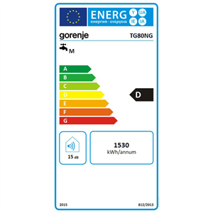 Energetska naljepnica BOJLER GORENJE TG 80 NG (za povećanje klikni na sliku)